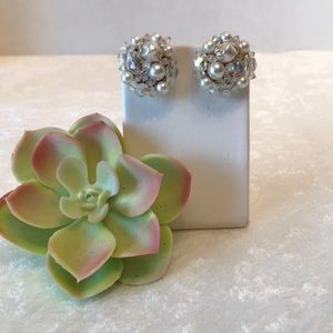 Antique crystal clip on earrings